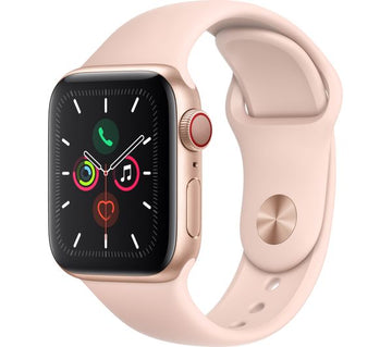 Apple Watch Series 5 Cellular 44mm Gold Aluminium with Pink Sand Sport Band – Good